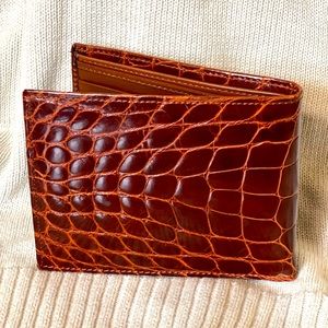 Cognac Alligator Bosca Wallet